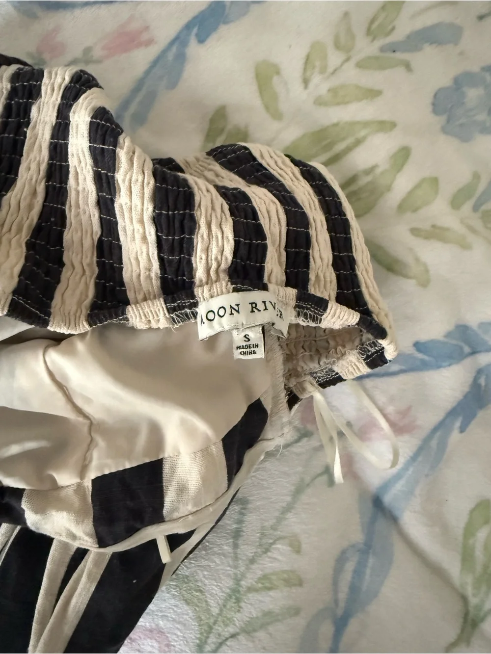 T.J.Maxx navy and White Striped Strapless Maxi Dress